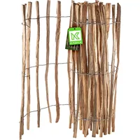Kadax Zaun aus Hasel, Staketenzaun aus Haselnuss, Gartenzaun, 7-9cm,