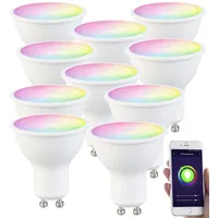 Luminea Home Control 10er-Set WLAN-LED-Spots, GU10, RGB-CCT 4,5Watt, 326