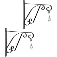 Relaxdays 2er Set, Blumenampel Halterung, schwarz