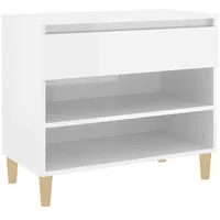 VidaXL Schuhregal Hochglanz-Weiß 70x36x60 cm Holzwerkstoff