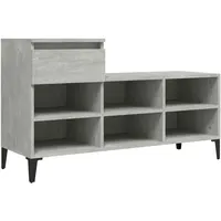 VidaXL Schuhregal Betongrau 102x36x60 cm Holzwerkstoff