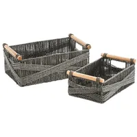 Kobolo 2tlg. Set Regalkorb GRAYBASK2 in grau | Gr.: