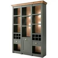 Furn.design Regal, grün Eiche Landhaus Regalschrank mit Weinregal 147