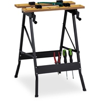 Relaxdays Werkbank klappbar, bis 100 kg, Verstellbarer Arbeitstisch, 4
