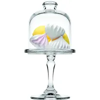 Pasabahce Patisserie Mini-Etagere mit Deckel aus transparentem Glas –