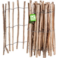 Kadax Zaun aus Hasel, Staketenzaun aus Haselnuss, Gartenzaun, 7-9cm,
