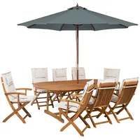 Beliani Gartenmöbel Set 10-tlg. Weiß