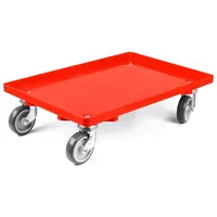 Proregal Transportroller für Euroboxen 60x40cm mit Gummiräder rot |