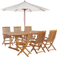 Beliani Gartenmöbel Set 6-tlg. Hellbraun