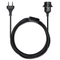 Kwmobile E27 Lampenfassung mit Schalter - 5m Textilkabel -