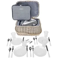 Anndora Picknickkorb Shabby helle Natur Weide - mit Isolierfach