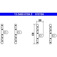 ATE Zubehörsatz, Scheibenbremsbelag 13.0460-0184.2