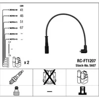 NGK Zündleitungssatz schwarz für Palio Siena