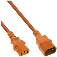 InLine InLine® Kaltgeräteverlängerung, C13 auf C14, orange, 0,5m