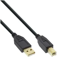InLine USB 2.0 Kabel, A an B, schwarz, Kontakte