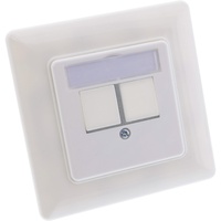 InLine Rahmenset für 2x RJ45 Einsatz Keystone SNAP-In, weiß