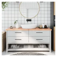VidaXL Waschtischplatte Hellbraun 160x50x(2-4) cm Massivholz Behandelt
