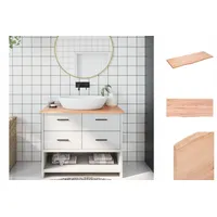 VidaXL Waschtischplatte Hellbraun 100x40x2 cm Massivholz Behandelt