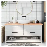 VidaXL Waschtischplatte Hellbraun 160x50x(2-6) cm Massivholz Behandelt