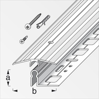 Alfer Übergangs-Profil, 46 mm + Träger-Profil alfer®-fix 0.9 m,