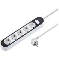 Sygonix SY-4538272 Steckdosenleiste mit Schalter 5fach Weiß, Schwarz Schutzkontakt