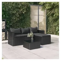 VidaXL Garten-Lounge-Set Schwarz Poly Rattan