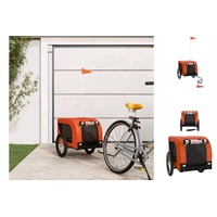VidaXL Fahrradanhänger Hunde Orange und Schwarz Oxford-Gewebe & Eisen