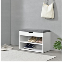 [en.casa] Schuhbank Gentofte 60x30x46cm Weiß/Grau