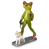 Formano lustige Frösche Frosch Lady mit Hund 17cm Froschpaar