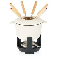 BBQ-Toro 13-teiliges Gusseisen Fondue Set für 6 Personen, 1