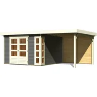 Karibu Gartenhaus Kerko 6 inkl. 240cm Schleppdach und Rückwand