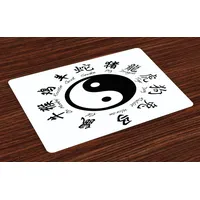 ABAKUHAUS Yin-Yang Platzmatten, Asianlism, Waschbare Stoff Esszimmer Küche Tischdekorations