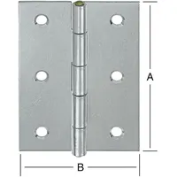 Vormann Tür-Scharnier halbbreit B58xH80mm,gerollt verzinkt