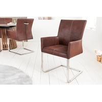 Riess-Ambiente invicta INTERIOR Freischwinger Samson mit Armlehnen Dark Coffee