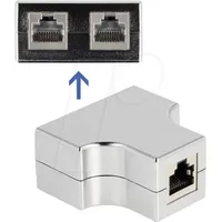 DeLock RJ45 Splitter / T-Adapter, [1x RJ45-Buchse - 2x
