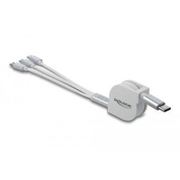 DeLock USB Type-C 3 in 1 Aufrollladekabel für Lightning,