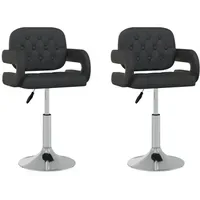 VidaXL Esszimmerstuhl Drehbar Schwarz Kunstleder 2er Set
