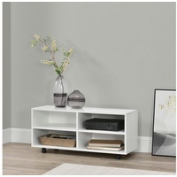 [en.casa] mobiles Lowboard Gränne 90x35x41cm Weiß