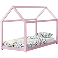 [en.casa] Kinderbett Netstal 90 x 200 cm Kiefer rosa