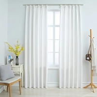 VidaXL Verdunkelungsvorhänge mit Haken 2 Stk. Grauweiß 140x175 cm