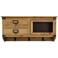 Chic Antique Regalbrett mit 2 Schubladen und 3 Haken