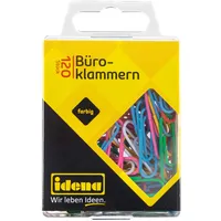IDENA Büroklammern kunststoffummantelt mehrfarbig 120 Stück
