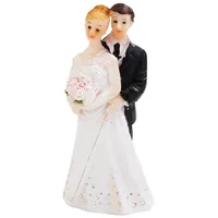 HobbyFun Hochzeitspaar Braut und Bräutigam 6,5cm Tortenfigur Weiß