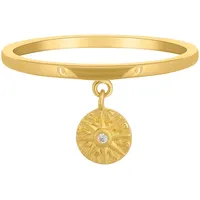 Cai Fingerring CAÏ "925 Silber Anhänger Münze vergoldet Sonne