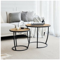 [en.casa] - Couchtisch Neqi im 2er Set Satztisch Holz-Optik