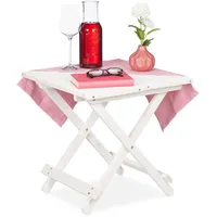 Relaxdays Klapptisch aus Holz, für Wohnzimmer, Balkon & Terrasse,