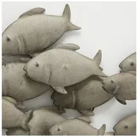 Boltze Wandobjekt Fischschwarm grau Eisen 62x5x28