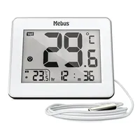 MEBUS digitales Thermometer mit kabelgebundenem Außensensor misst Temperatur Innen