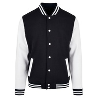Build Your Brand Basic College Jacke Black / White