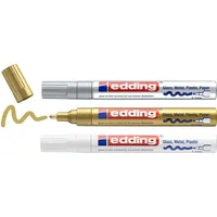 Edding 750 Lackmarker Gold (metallic), Silber (metallic), Metallic-Weiß 2